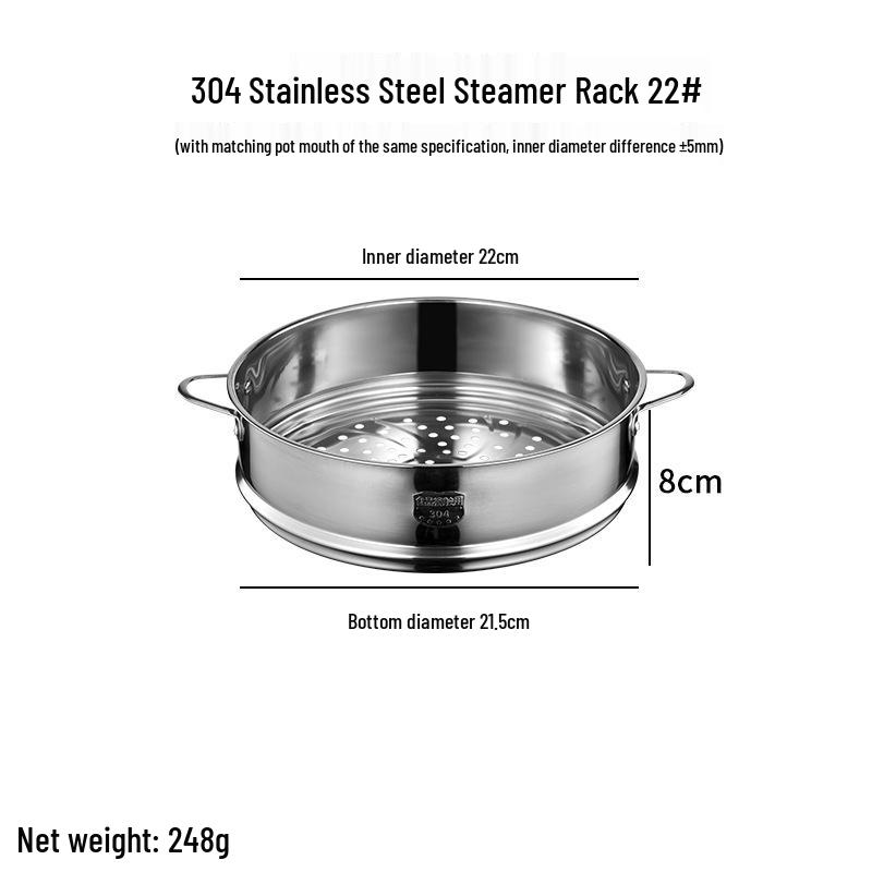 304 Stainless Steel Stackable Steamer Basket with Double-ear Handles