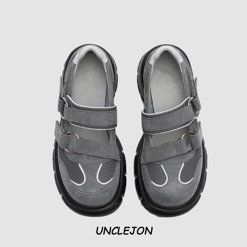 Small man thick-soled height increase Mary Jane shoes women's summer 2025 new versatile Velcro casual shoes single shoes