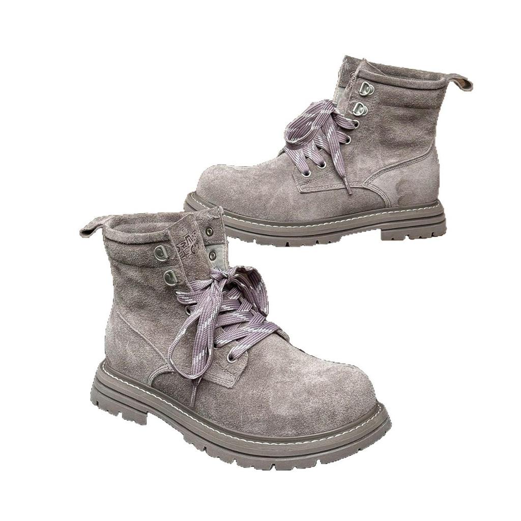 Cowhide thick-soled height-increasing versatile Martin boots women's 2025 new women's boots women's explosive short boots are light and not tiring