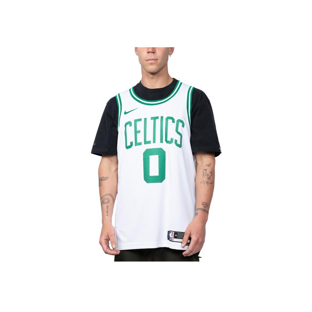 Nike NBA Team Logo Print Basketball Jersey, Fan Edition 22-23 Season, Exclusive Unisex Tops White Green DN2070-100