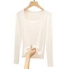 H35 Strictly Selects the New Big U-neck T-shirt Blouse T-shirt Slim-fitting Women's Clothing Spring Explosion