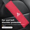 1/2Pcs Suede Car Logo Safety Belt Shoulder Cover Strap Padding Protector Pad For Mitsubishi Outlander Lancer Eclipse Mirage
