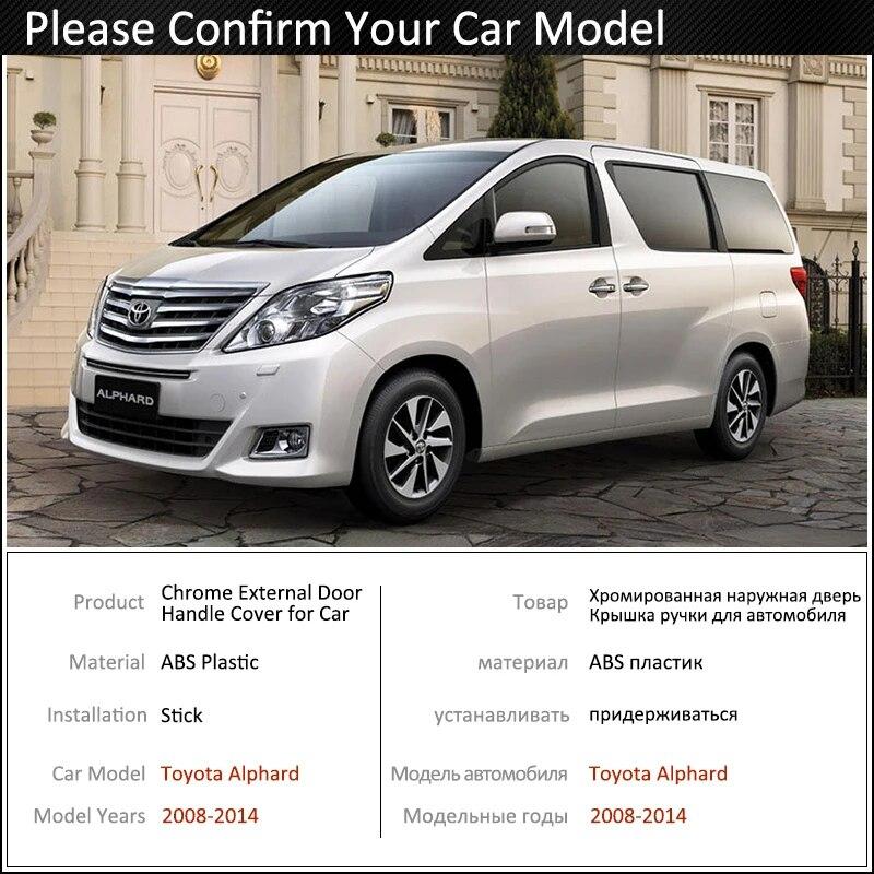 Black Carbon Fiber Door Handle Cover for Toyota Alphard Vellfire AH20 2008~2015 2014 Car Accessories Stickers Trim Set Chrome