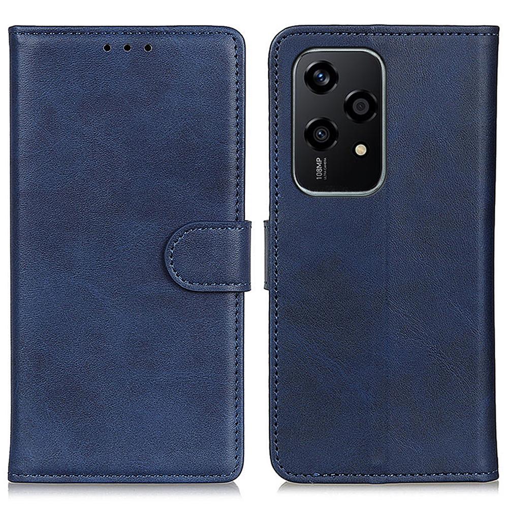 

Чехол для Honor 200 Lite Кожаный чехол с текстурой коровьей кожи Внутренний из ТПУ Blue