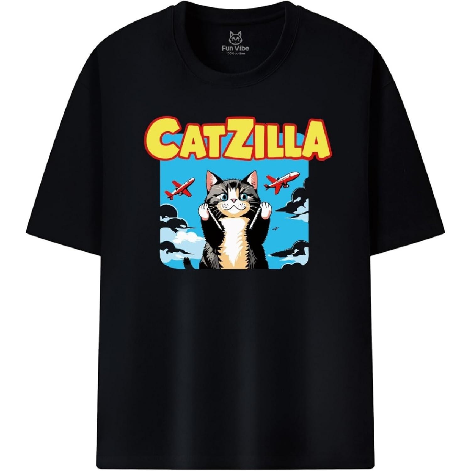 Fun Vibe Catzilla Graphic T-Shirt Short Sleeve S