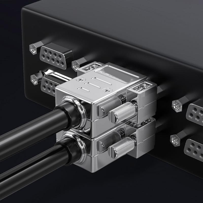 Industrieller DB9 Stecker 9-polig RS232 RS485 Serieller Adapter zu Klemmenblock Signalmodul mit Metallgehäuse