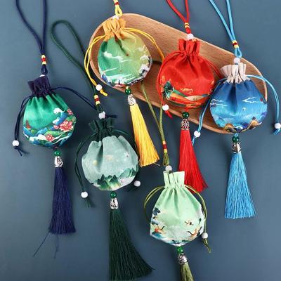 Tassel Flower Multi Color Women Jewelry Bag Empty Sachet Chinese Style Storage Bag Purse Pouch
