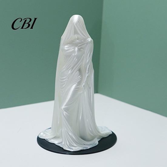 Veiled Goddess Sculpture 3D Printed Sculpture, Mysterious Female Figurine with Robe, Dark Gothic Style Desk Accessory Home Decor Statue for Bookshelf,