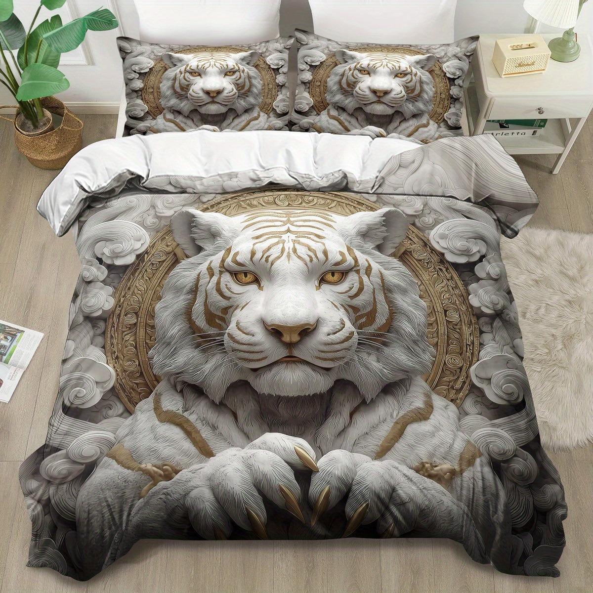 

Panthera leo Anime 100% Polyester Bedding Set Duvet Cover Set Printed Cartoon Home Decor 135x200cm