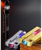 Windproof Diamond Studded Straight Forward Lighter Blue Flame Inflatable Lighter with Visible Gas LED Light  Gift for Boys