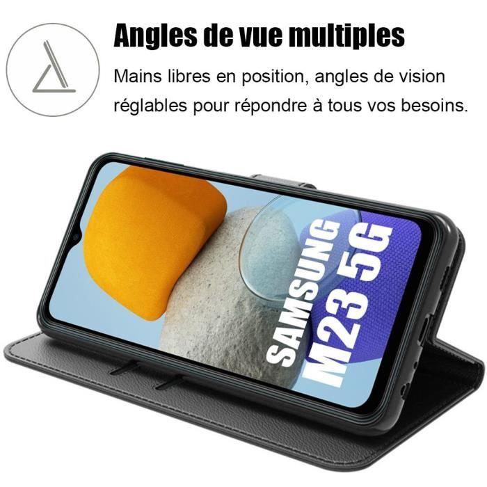 Case for Samsung Galaxy M23 5G Synthetic Leather Black Anti-Scratch 360 Degree Protection
