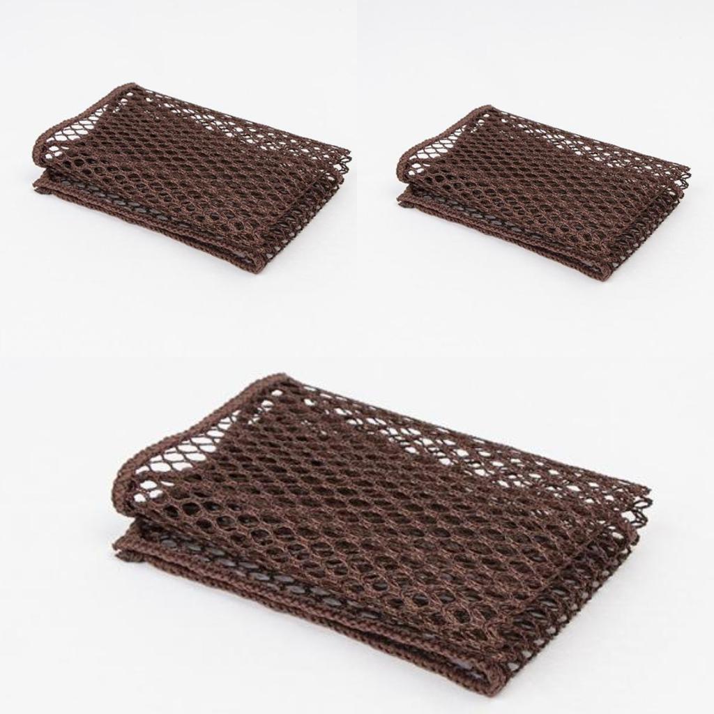 Mesh Dish Cloth 3030cm 3-Pack, Gray with Reinforced Edges for Kitchen Cleaning