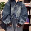 2025 Women's Winter Denim Jacket with Velvet Lining, Retro Short Style, Versatile and Thickened Loose Fit