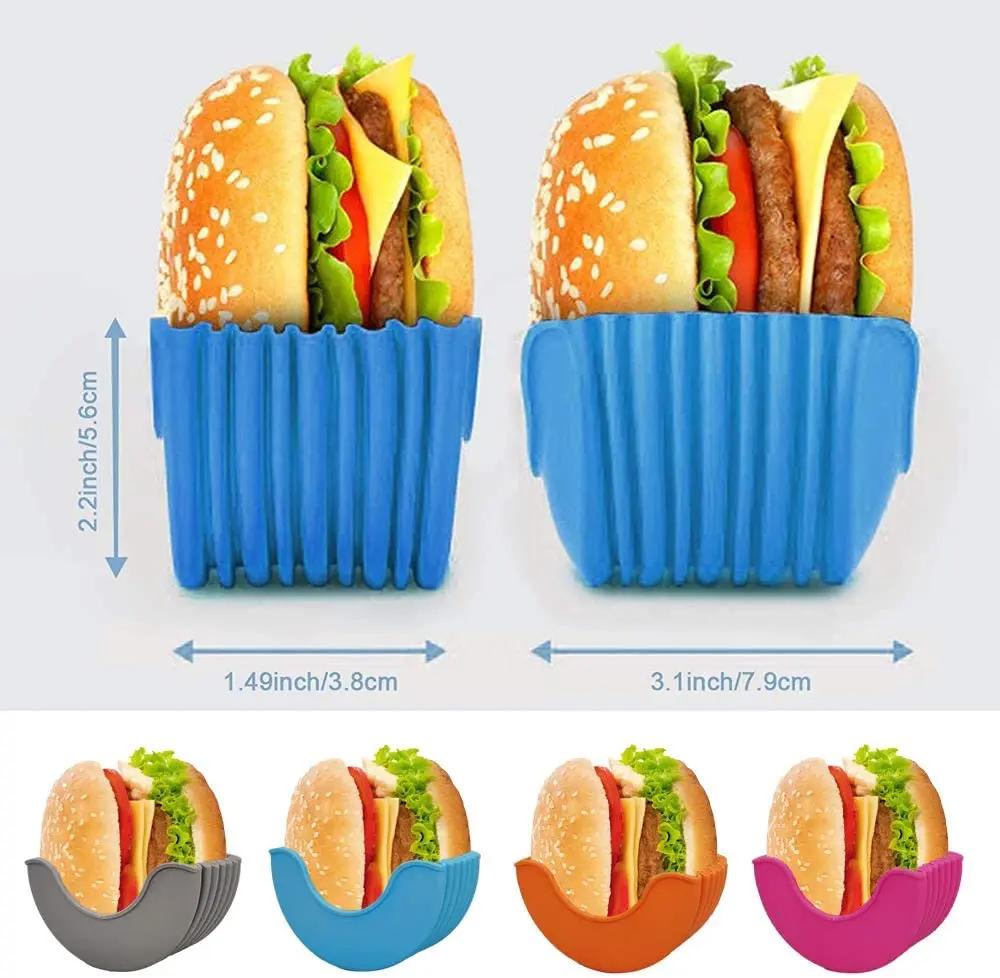 Suport reutilizabil pentru burgeri Gadgeturi utile Cadru siliconic Suport pentru unelte de burger Raft de depozitare Organizator de bucătărie Unelte Bar de luat masa Acasă