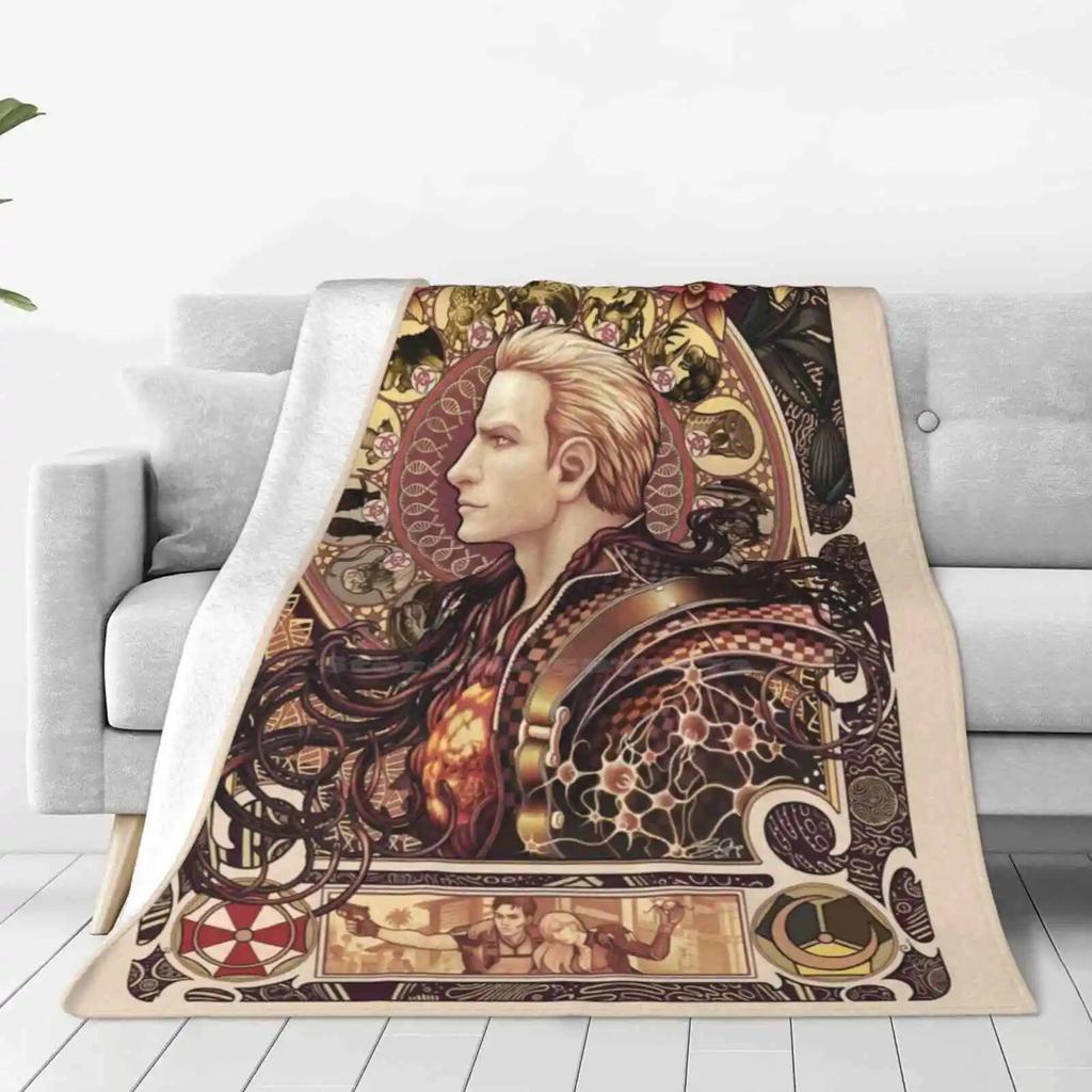 Zagrożenie biologiczne Zodiak Najlepiej sprzedający się pokój Domowy flanelowy koc Kompozycja Studium Mistrz Alphonse Mucha Nouveau Albert Wesker