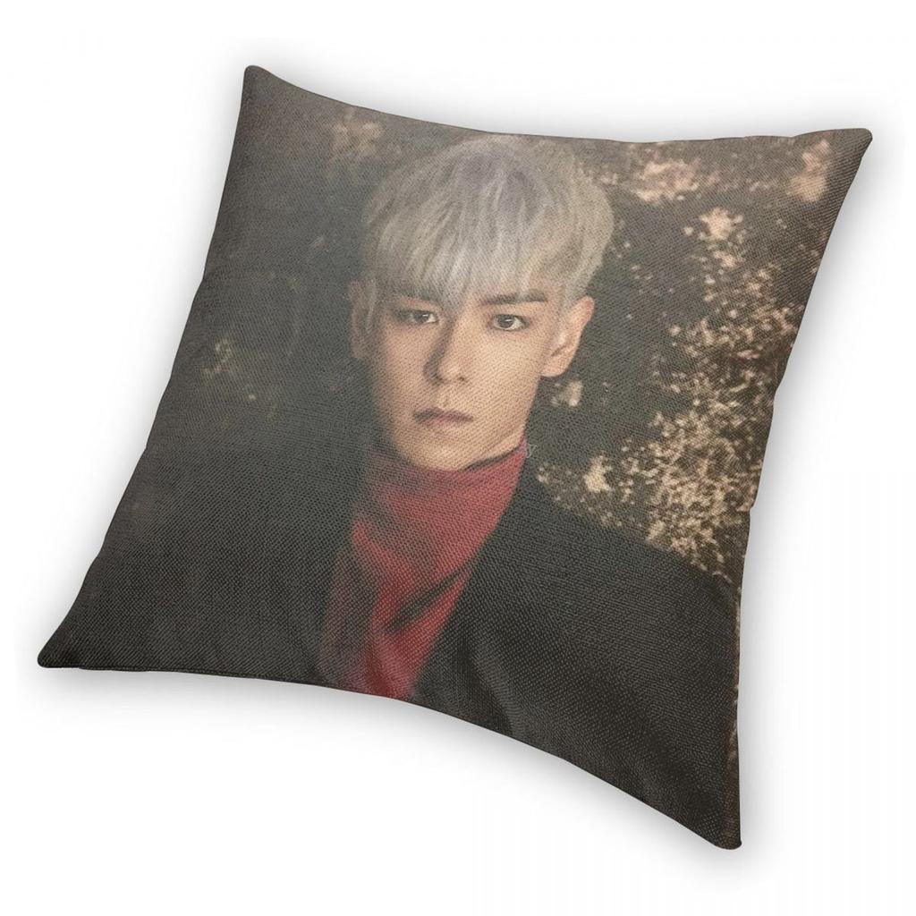 Bigbang T.O.P Square Pillowcase Polyester Linen Velvet Printed Zip Decorative Pillow Case Car Cushion Cover 45X45