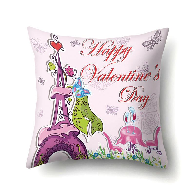 Polyester Pillow Cover Home Printed Pillow Cover Retro Tower European Building Cushion Cover Car Cushion Cover