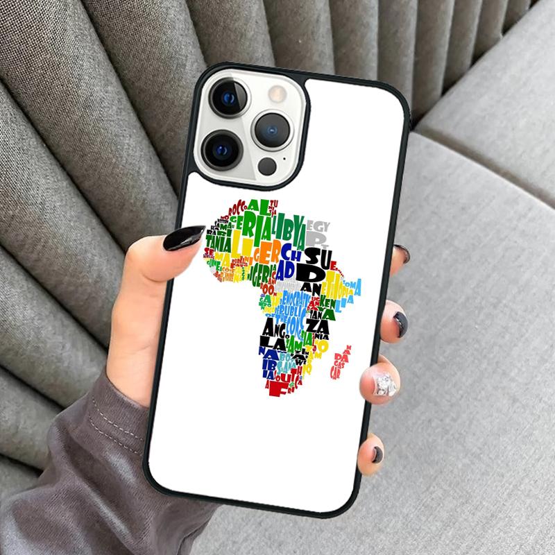 Africa Map Phone Case For iPhone 17 Air 16 16e 15 13 14 Pro Max 11 12 Plus 2022 MAX Shell Cover coque