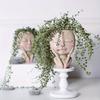 Face Flower Pot Head Planter Pot Succulent Planter Resin Decor W/ Drainage Hole