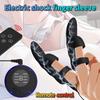 Electro Shock Penis Massager Finger Sleeve Vibrators for Male Glans G-point Stimulator Delayed Ejaculation Trainer Ring Sex Toys