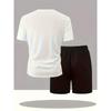 Herren Stilvolles Lässiges Zweiteiliges Set Schwarz Kurzarm-T-Shirt Outdoor-Aktivitäten, Outdoor-Bekleidung