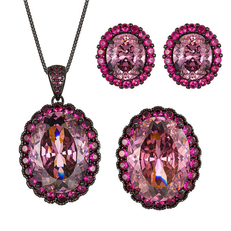 

New dry rose high-end egg-shaped pendant set for women, simple and high-end, atmospheric, fashionable, luxurious and versatile temperament 2026 45CM