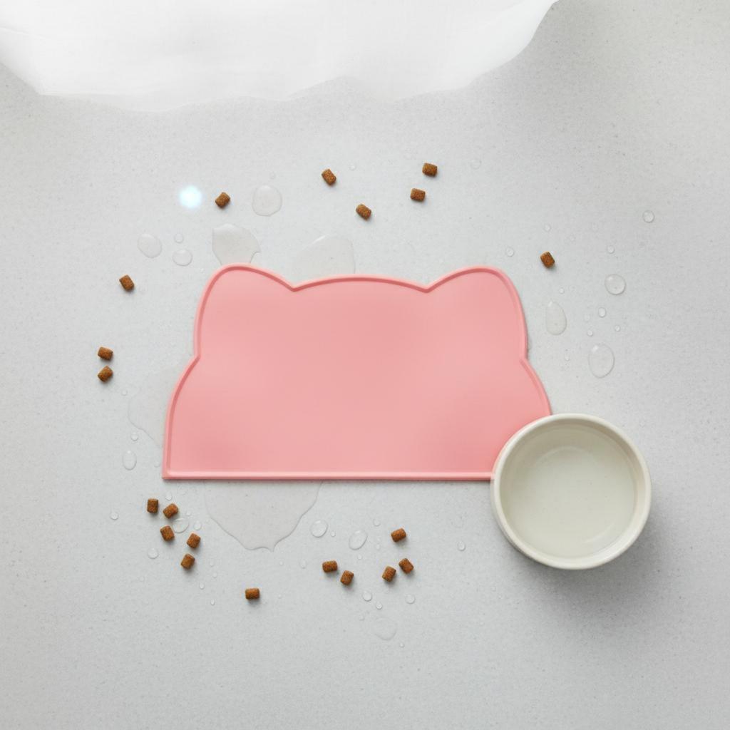 Waterproof Pet Bowl Mat Easy to Clean Non-Slip Cat Feeding Mat Cat Head Placemat Long-Lasting Dog Food Floor Protector Flexible