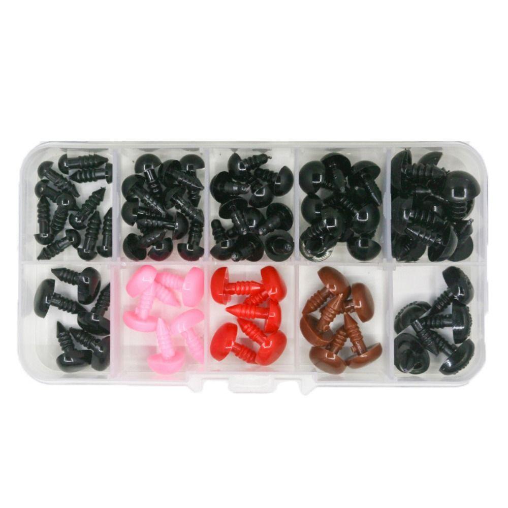 75pcs/box Plastic Safety Eyes Black Brown Screw Eyes New Diy Doll Eyes Kit Crafts  For Toys