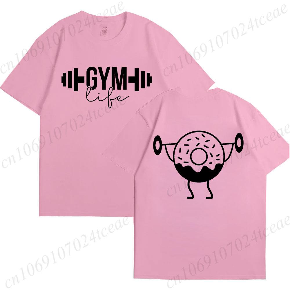 Funny Gym Life T-Shirts for Women Workout Summer Short Sleeve Tees Motivational Positive Tees Cute Exercise Fitness Tops