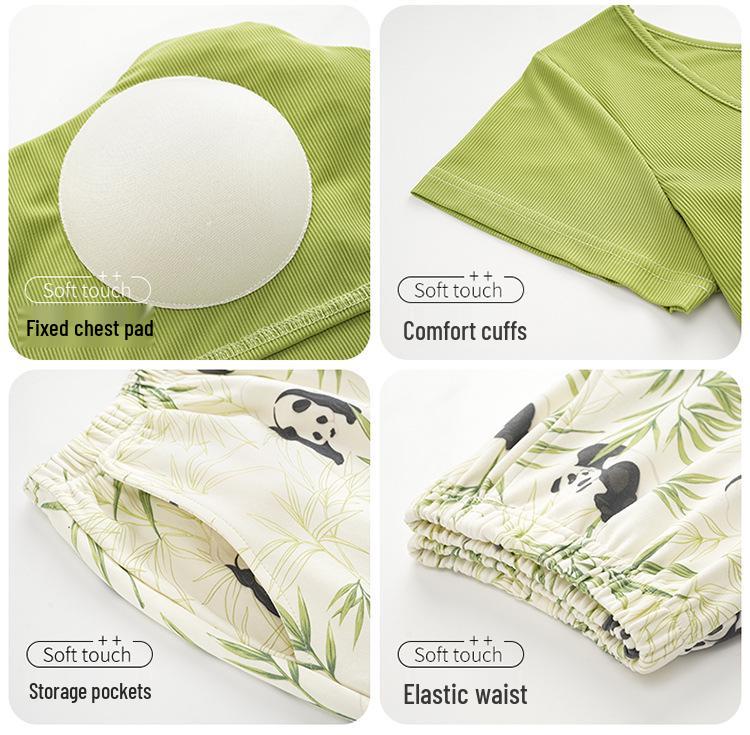 Women's Summer Modal Short Sleeve & Long Pants Fashionable Homewear Set