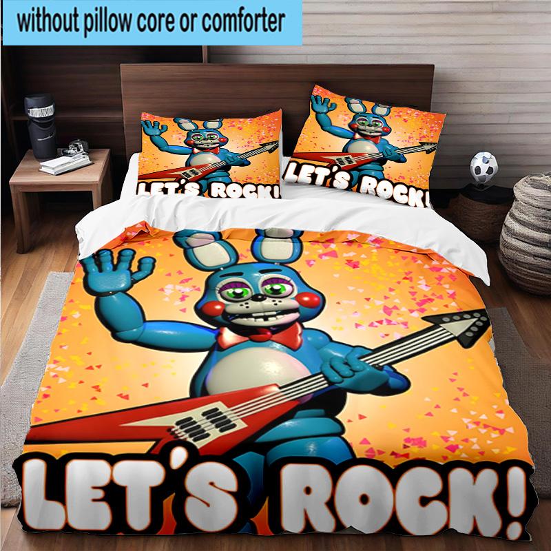 3PCS Five Nights Teddy Bear 3pcs Bedding,Including 3PCS Duvet Cover And 2pcs Pillowcases Perfect for Christmas,Ideal for Bedroom, Dormitory