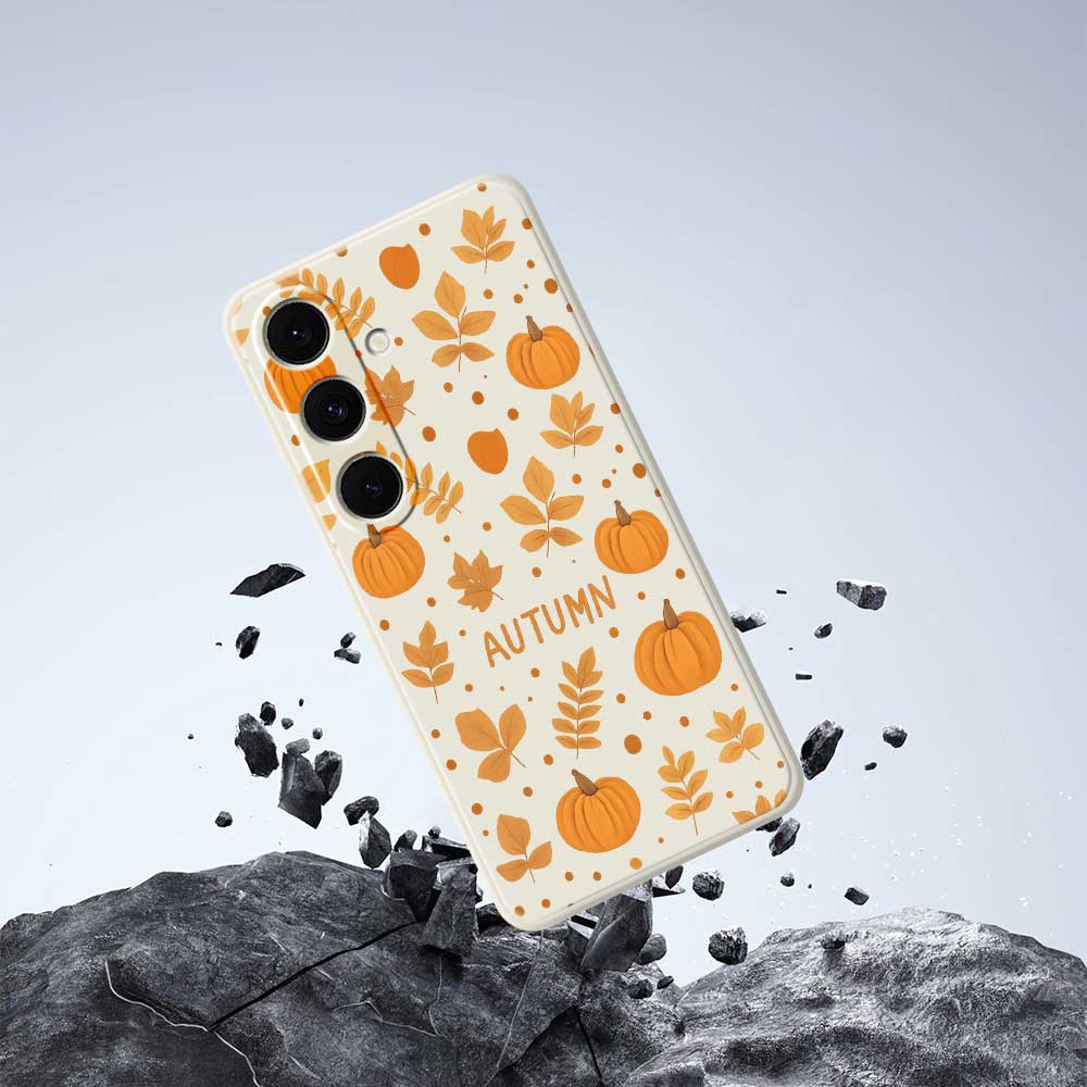 For Samsung Galaxy S24 FE Case Autumn Theme Pattern Printing Straight Edge TPU Phone Back Cover