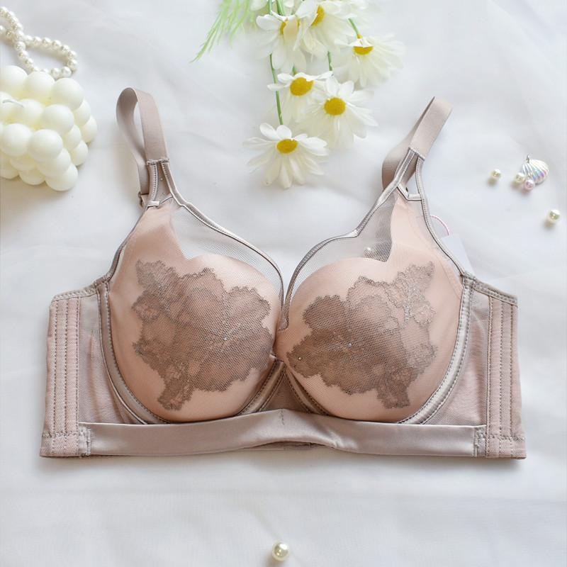 

Light Oxygen Cotton Petal Cup Light Breathable Seamless Side Ratio Anti-sagging Bra Set 75