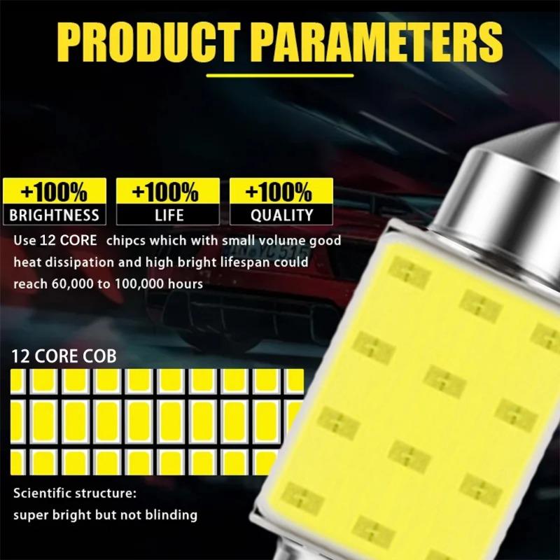 Automotive LED Dual Row Reading Lights High Brightness Overhead Lights COB Indicator Lights Automotive Lighting Accessories
