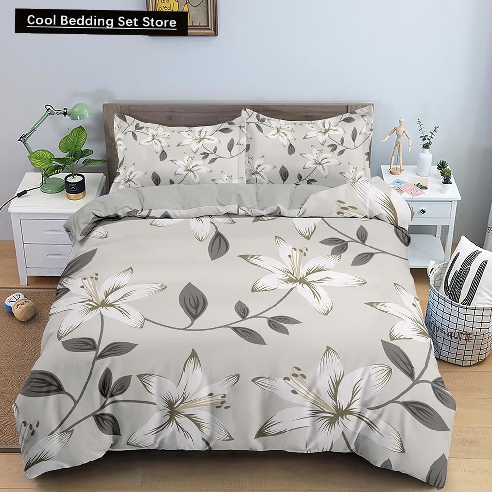 Comforter Tropical Leaves Butterfly Printed Bedding Sets With Pillow Case Luxury Polyester Queen/King Size Gift Blue