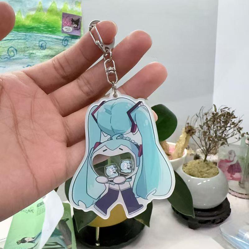 Акриловый брелок HATSUNE MIKU Милый аниме-шарм-шейкер Подарок лучшему другу Косплей-аксессуары небесно-голубой