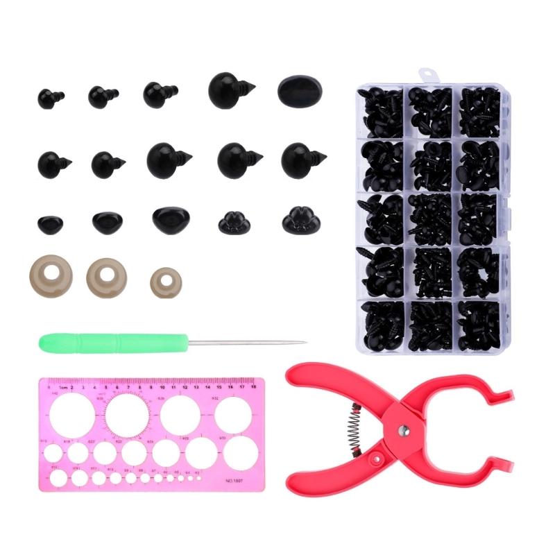 476PCS Safety Eye and Noses with Washers for Crochet Toy 5mm-13mm Assorted Size Crochet Doll Eye for Stuffed Animal Toy
