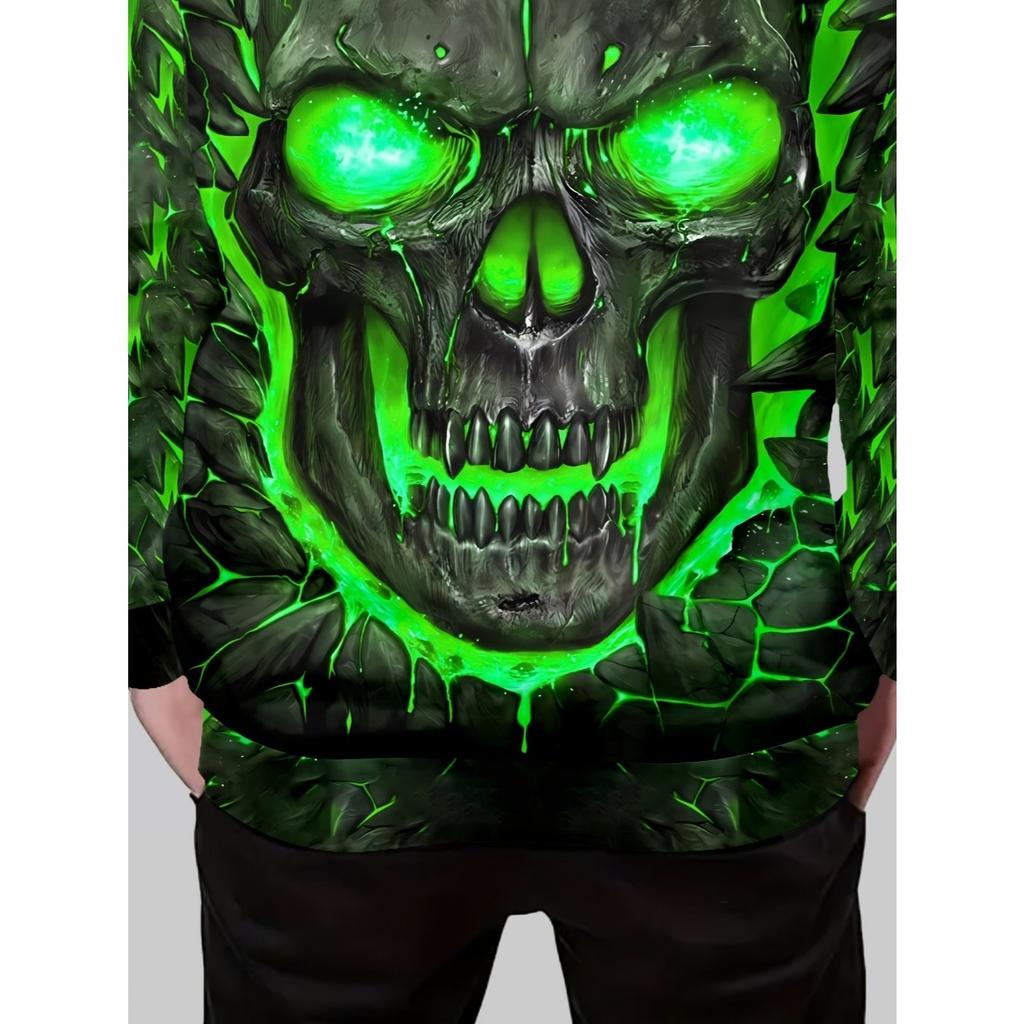 Boys' Fashion 3D Printed Casual Hoodie - Long Sleeve Round Neck Hoodie Outdoor