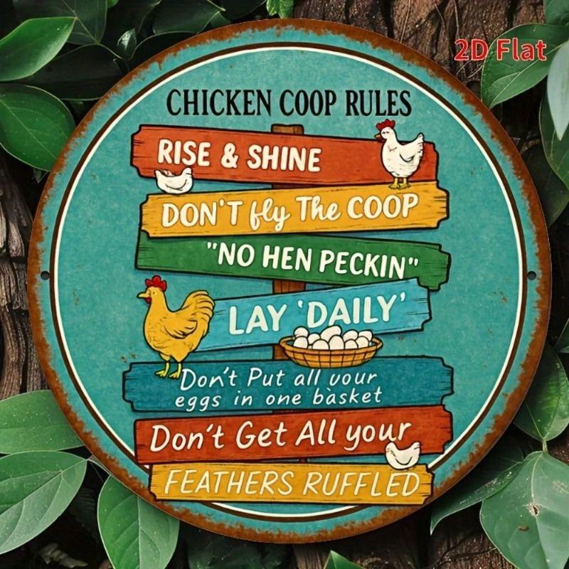Round Retro Tin Sign Metal Wall Art 20x20cm for Living Room Balcony Home Decor