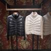 High version knitted splicing down jacket girls stand-up collar light and thin masked down women's jacket fresh