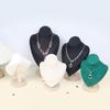 1pc Velvet Portrait Necklace Storage Rack With Wooden Base Jewelry Display Stand Jewelry Mannequin Bust Holder