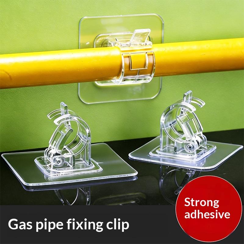 No Drill Curtain Rod Brackets Self-Adhesive Curtain Rod Holder Hook Adjustable Wall Curtain Fixed Clip Hanging Rack