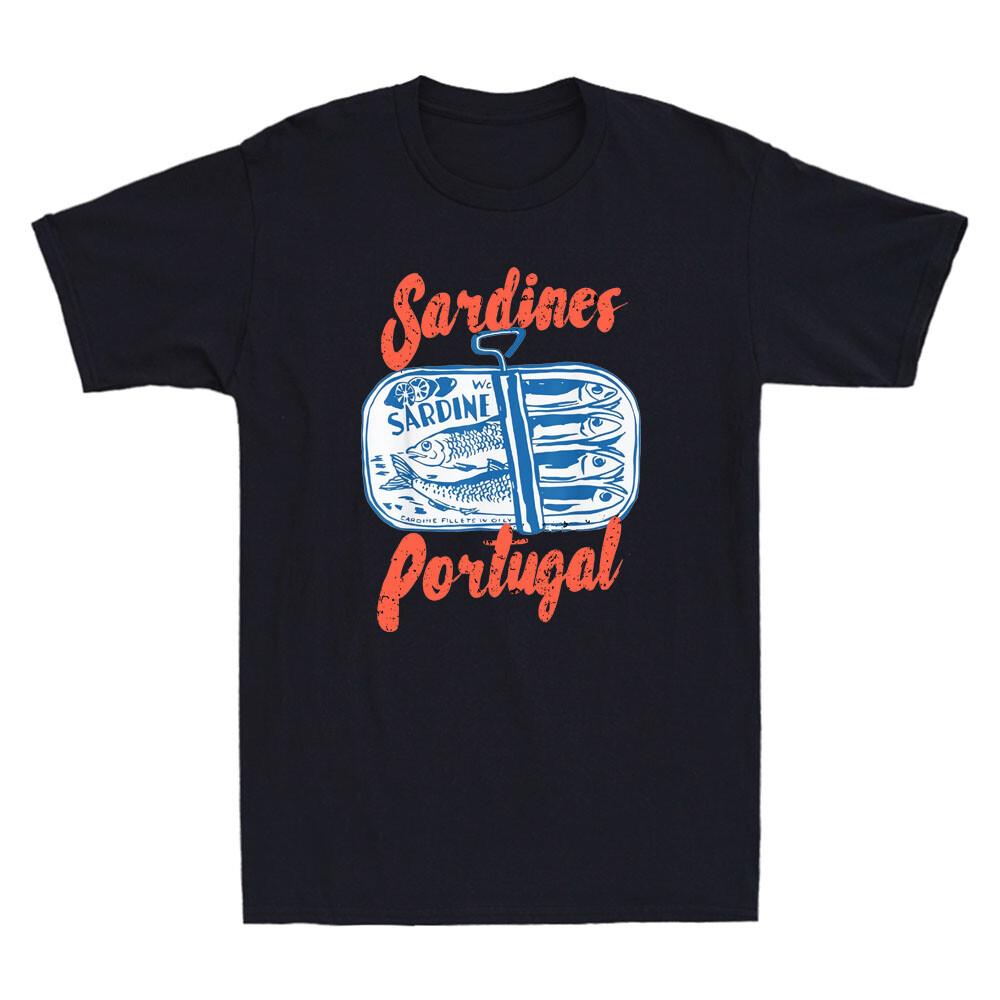 

Sardines Tinned Fish Funny Parody Humor Quote Vintage Men039;s Short Sleeve T-Shirt Unisex T-Shirt XL