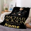Custom Name Michael Jackson's Iconic Pose flannel Blanket for Super Soft Cute Comfort Blanket for Travel Bedding Couch Sofa Blanket