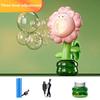 Electric Bubble Machine with LED Light Show Rechargeable Kids Bubble Blower Flower Automatic Swing Dance Handheld Kids Bubble Maker Outdoor Party Toys