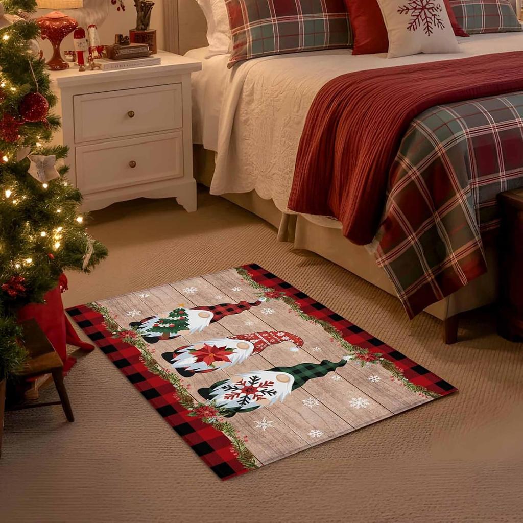 Christmas Carpet Area Rugs Anti-slip Entrance Doormat For Living Room Bedroom Decor Soft Bathroom Kitchen Floor Mat