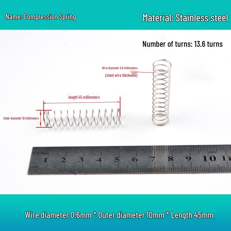 Y-förmige Edelstahl-Druckfeder, 0,6 mm Draht, 7-12 mm Außendurchmesser