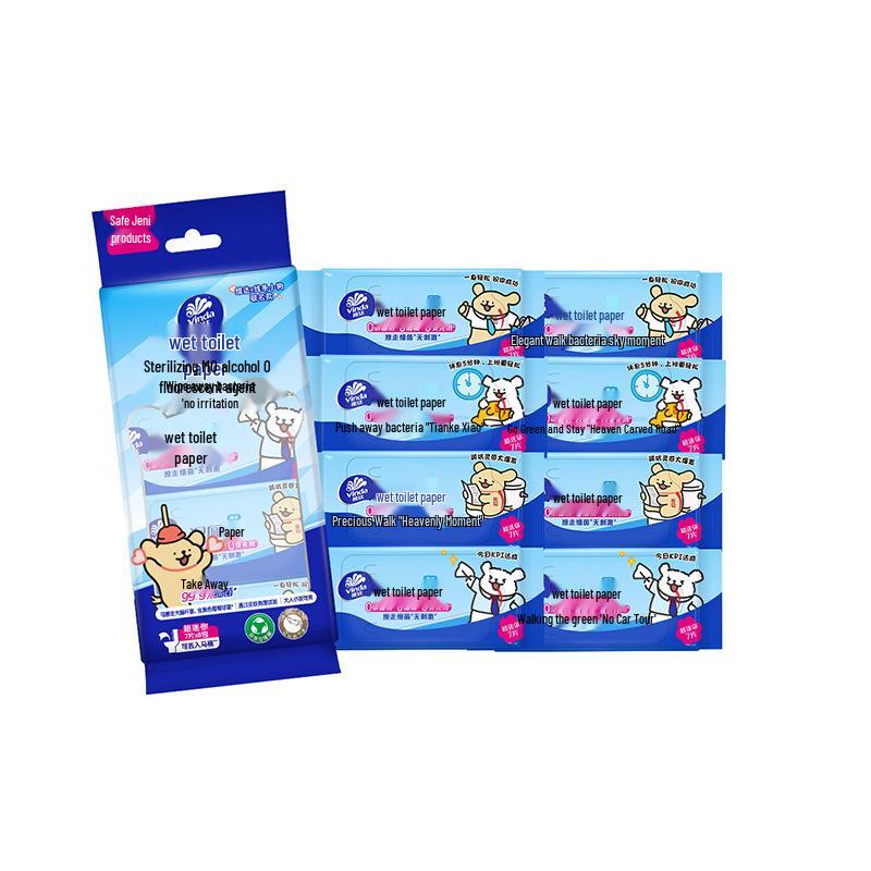 Vinda Alcohol-Free Baby Wet Wipes: 80 Individually Packaged Pure Water Wipes for Kitchen & Toilet Use