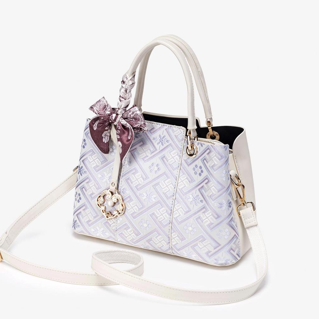 2026 Guangxi Zhuang Brocade Heritage Women's Large Capacity Shoulder Bag & Crossbody Handbag