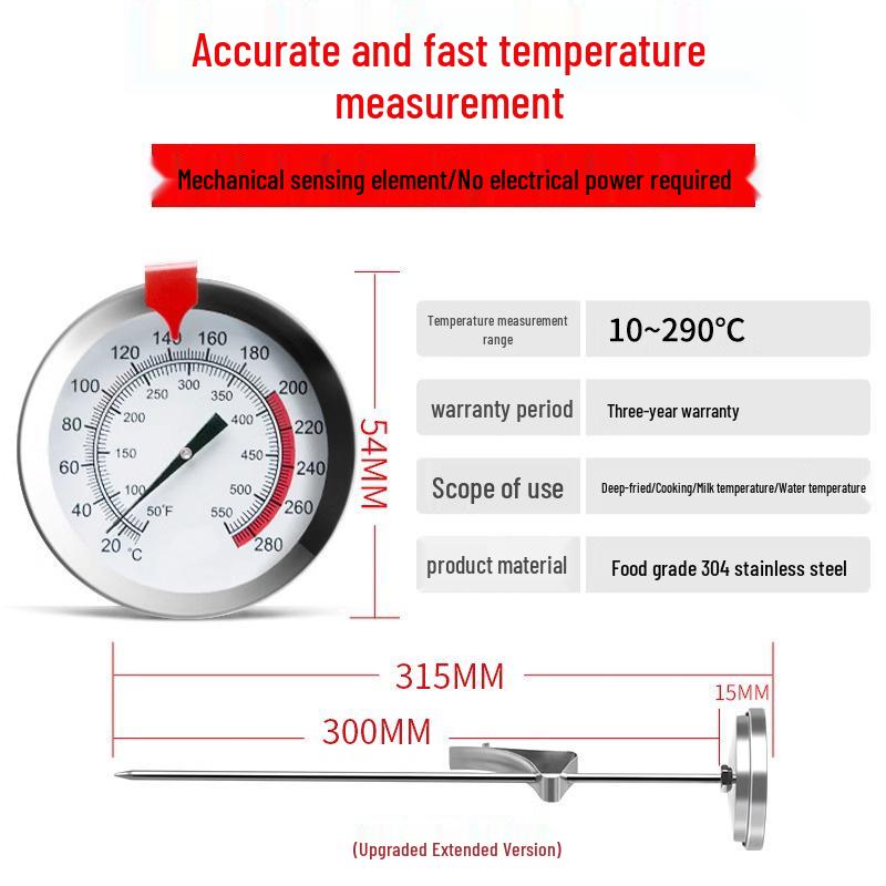 High Precision Deep Frying Oil Thermometer for Baking and Cooking